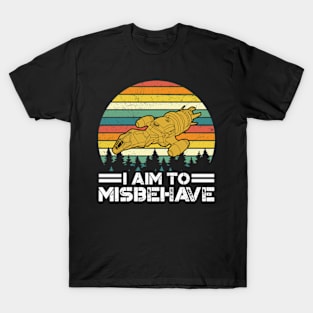 I aim to misbehave. Fitted T-Shirt